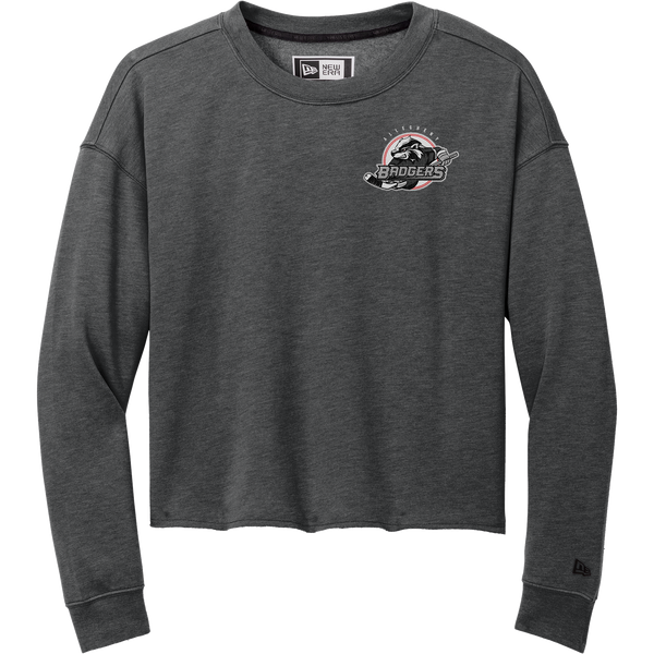 Allegheny Badgers New Era Ladies Tri-Blend Fleece Crop Crew