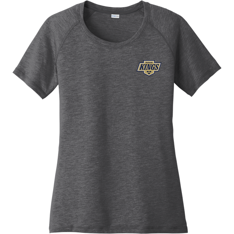 Skylands Kings Ladies PosiCharge Tri-Blend Wicking Scoop Neck Raglan Tee