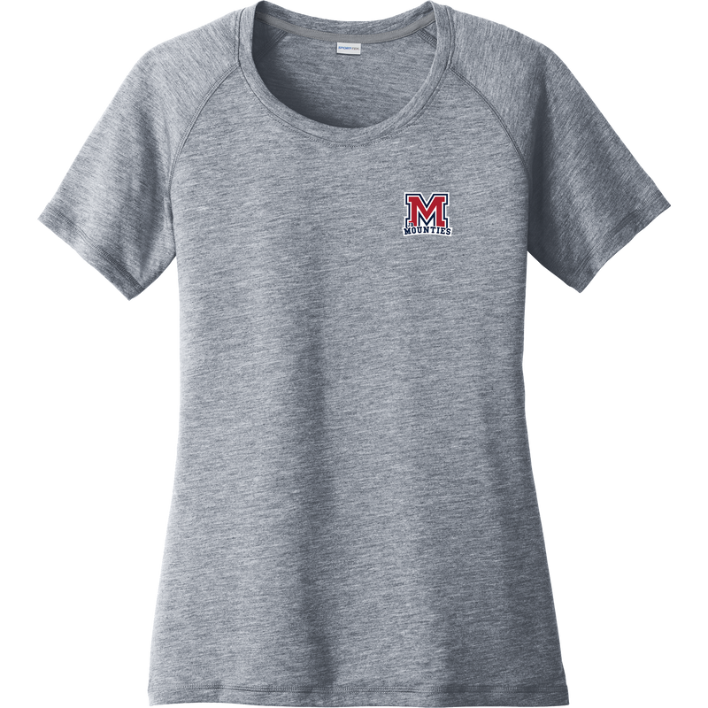 Jr. Mounties Ladies PosiCharge Tri-Blend Wicking Scoop Neck Raglan Tee
