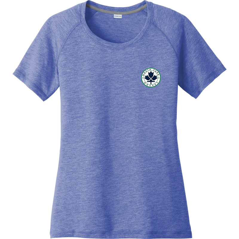 North Park Hockey Ladies PosiCharge Tri-Blend Wicking Scoop Neck Raglan Tee
