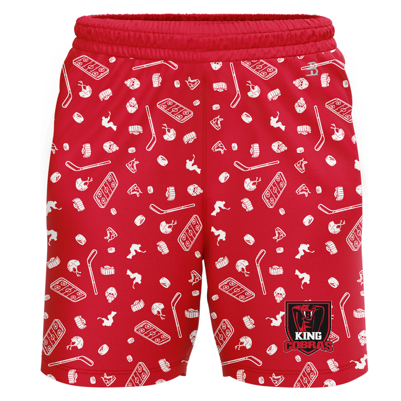 King Cobras Adult Sublimated Pattern Shorts